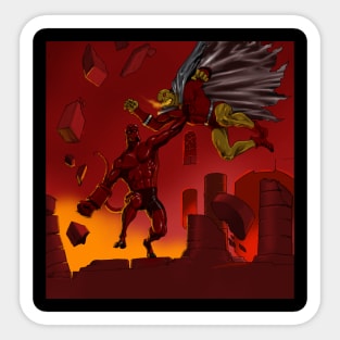 Hellboy versus Etrigan The Demon Sticker